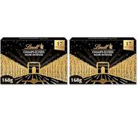 Lindt - Boîte CHAMPS-ÉLYSÉES Noir Intense - Assortiment de Chocolats Noirs de 45% à 85% de taux de cacao - Intenses, Croustillants et Onctueux - Idéal pour Noël, 168g (Lot de 2)