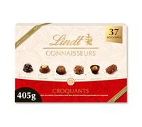 Lindt - Boîte CONNAISSEURS Croquants - Assortiment de Chocolats au Lait, Noirs et Blancs - Idéal pour Noël, 405g