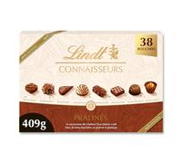 Lindt - Boîte CONNAISSEURS Pralinés - Assortiment de Chocolats au Lait et Noirs Pralinés - Idéal pour Noël, 409g
