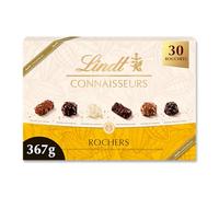 Lindt - Boîte CONNAISSEURS Rochers - Assortiment de Chocolats au Lait, Noirs et Blancs - Idéal pour Noël, 367g