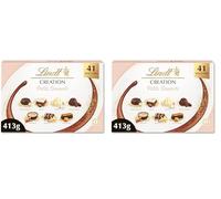 Lindt - Boîte CRÉATION Petits Desserts - Assortiment de Chocolats au Lait, Noirs et Blancs - Inspiration pâtissière - Idéal pour Noël, 413g (Lot de 2)