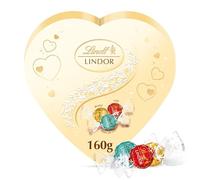 Lindt - Boîte Coeur LINDOR - Chocolat au Lait, Blanc et Coco - Coeur fondant, 160g