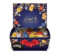 Lindt - Boîte festive - Assortiment de Chocolats au , Noirs et Blancs - Idéal pour Noël, 690g