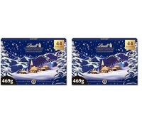 Lindt - Boîte PAYSAGE DE NOËL Assorti - Assortiment de Chocolats au Lait, Noirs et Blancs - Idéal pour Noël, 469g (Lot de 2)