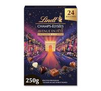 Lindt - Calendrier de l'Avent CHAMPS-ÉLYSÉES - Assortiment de Chocolats au Lait, Noirs et Blancs - Pralinés, Croustillants et Onctueux - Idéal pour Noël, 250g
