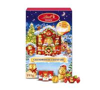 Lindt - Calendrier de l'Avent TEDDY Jeu de Société - Assortiment de Chocolats au Lait et Blancs - Idéal pour Noël, 191g