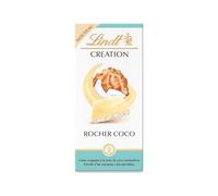LINDT - Chocolat Blanc Fondant, Plaisir Coco Croquant pour une Pause Gourmande (Tablette 145g) - Le Lot De 3