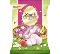 Lindt Chocolat Fraise Mini œufs blancs | 100 g | Oeufs au chocolat blanc avec fraise pour Pâques | Chocolat de Pâques | Cadeau au chocolat | Oeufs de Pâques | Oeufs en chocolat