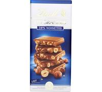 LINDT - Chocolat Lait Fondant aux Grandes Noisettes Entières, Goût Intense et Texture Croquante (Tablette 150g) - Le lot de 3