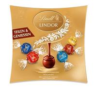 Lindt Chocolat LINDOR Sharing | 250 g | Boules LINDOR avec remplissage doux dans les variétés de lait, fines herbes 45%, blanc, caramel salté et noisettes | Cadeau au chocolat | Cadeau de chocolats