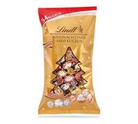 Lindt Chocolat | Mini boules Glamour Mix, sachet de 268 g, Noël | Chocolat de Noël, chocolat au lait entier, environ 54 Mini Boules 3 Variétés Double Crème de Lait Crème Noix à offrir