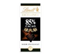 LINDT - Chocolat Noir Intense 85% Cacao, Saveur Riche et Fondante, Tablette 100g - Le Lot De 4