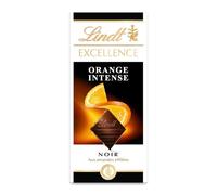 LINDT - Chocolat Noir Intense à l’Orange, Alliance Gourmande et Fondante (Tablette 100g) - Lot de 4 - vendu par Lot