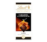 LINDT - Chocolat Noir Intense au Caramel Salé Fondant, Plaisir Gourmand en Tablette 100g - Lot de 4 - vendu par Lot