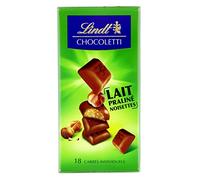 Lindt - Carrés Lait Praliné Noisettes CHOCOLETTI - Chocolat au Lait, 100g