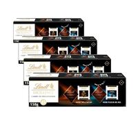 Lindt - Coffret de Carrés de Dégustation EXCELLENCE - Assortiment de Chocolats Noir 70% et Noir Fleur de Sel, 158g (Lot de 4)