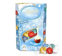 Lindt - Cornet LINDOR - Assortiment de Chocolats au Lait, Blancs, Cœur Blanc et Noix de Coco - Cœur Fondant - Idéal pour Noël, 337g