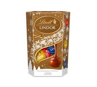Lindt - Cornet LINDOR - Assortiment de Chocolats au Lait, Noir et Blanc - Idéal pour Noël, 87g