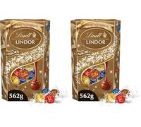Lindt - Cornet LINDOR - Assortiment de Chocolats au Lait, Noirs, Blancs et Noisettes - Cœur fondant - Idéal pour Noël, 562g (Lot de 2)