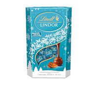 Lindt - Cornet LINDOR - Assortiment de Chocolats Caramel Pointe de Sel - Cœur fondant - Optimal pour Noël, 200g