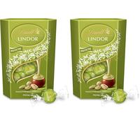 Lindt - Cornet LINDOR - Chocolat à la pistache - Cœur Fondant, 200g (Lot de 2)