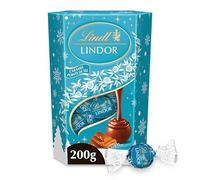 Lindt - Cornet LINDOR - Chocolat au Lait et Caramel Pointe de Sel - Cœur fondant - Idéal pour Noël, 200g