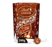 Lindt - Cornet LINDOR - Chocolat au Lait et Noisettes - Cœur fondant - Idéal pour Noël, 200g