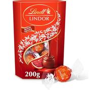 Lindt - Cornet LINDOR - Chocolat au Lait-Orange - Cœur fondant - Idéal pour Noël, 200g