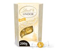 Lindt - Cornet LINDOR - Chocolat Blanc - Cœur fondant - Idéal pour Noël, 200g