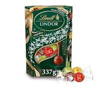 Lindt - Cornet LINDOR Edition Ruban Festif - Assortiment de Chocolats au Lait, Blancs, Double Chocolat et Pistaches - Cœur Fondant - Idéal pour Noël, 337g