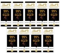 Lindt Excellence 99% Cacao amer extrêmement fort 50g paquet de 9