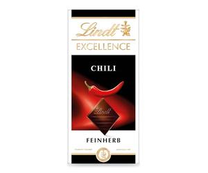 Lindt EXCELLENCE Chili - Chocolat fin à herbe fine | 100 g de table | Chocolat fin à l'extrait de piment | Saveur de cacao intense | Chocolat noir |