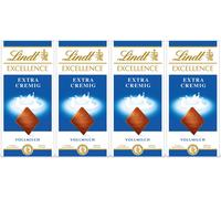 Lindt Excellence Extra Crémeux Tablette de Chocolat au Lait 100g Paquet de 4