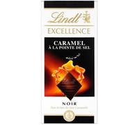 Lindt Excellence Noir aux Éclats de Fins Caramels à la Pointe de Sel 100g (lot de 4)