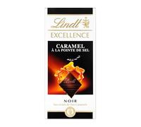 Lindt Chocolat noir, extra fin traditionnel, aux grains de caramel, de sucre caramélisé et à la fleur de sel - La tablette de 100g