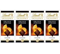 Lindt Excellence Orange Intense Chocolat noir 100g, paquet de 4
