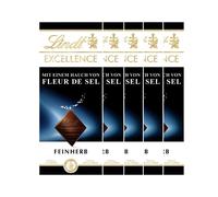 Lindt Excellence Sel de mer Chocolat fin et amer 100g paquet de 5