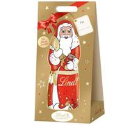 Lindt Figurine creuse de Père Noël XXL 1 kg dans un emballage cadeau en chocolat au lait des Alpes avec véritable cloche