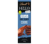 Lindt Hello Vegan Dark Crunchy Cookie avec morceaux de biscuits foncés 100g