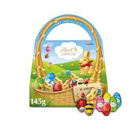 Lindt - LAPIN OR - Panier Chasse aux œufs - Chocolat au Lait - Idéal pour Pâques, 145g