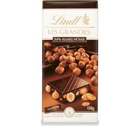 Lindt Les Grandes 34% de noisettes enrobées de chocolat amer fin 150g