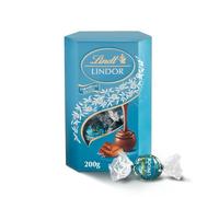Lindt Lindor Caramello Salato Pralines au chocolat au lait et cristaux de sel avec caramel doux salé 200 g