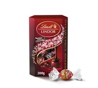 Lindt Lindor Double chocolat Praline au chocolat au lait avec remplissage fondant 16 chocolats, paquet de 200 g
