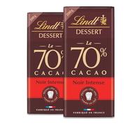 Lindt Lot de 2 Tablettes DESSERT Chocolat Noir à Pâtisser 70% Cacao 2x200g | Chocolat Noir • Dessert • 70% Cacao • A Pâtisser • Cuisine • Intense • Fondant • Gourmand • Moment de plaisir.