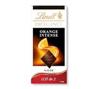 Lindt - Lot de 2 Tablettes EXCELLENCE Noir Orange Intense - Chocolat Noir, 2x100g