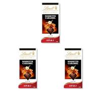 Lindt - Lot de 6 Tablettes EXCELLENCE Noir Noisette Caramel - Chocolat Noir, 2x100g