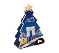 Lindt - Mini Sapin CHAMPS-ÉLYSÉES Assorti - Assortiment de Chocolats au Lait - Praliné, Onctueux - Idéal pour Noël , 40g