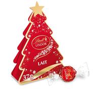 Lindt Mini Sapin de Noël rouge LINDOR - Boules de chocolat en papillotte rouge - 37 g