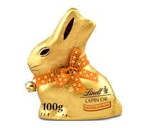 Lindt - Moulage LAPIN OR - Chocolat au Lait Biscuit - Idéal pour Pâques, 100g
