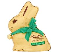 Lindt - LAPIN OR - Moulage Chocolat au Lait Noisettes - Idéal pour Pâques, 100g
